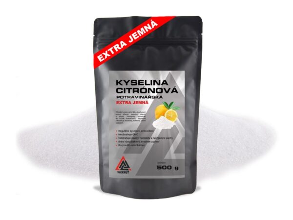 Kyselina Citronová EXTRA Jemná VALKNUT 500 g v prášku