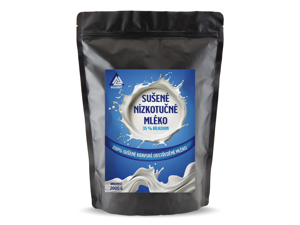 Sušené mléko nízkotučné VALKNUT 2 kg v prášku bez příchuti